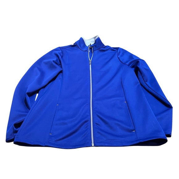 Antigua Woman’s Leader Blue Lightweight Jacket Full Zip Size Large - Picture 2 of 8